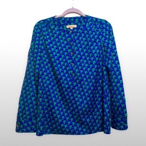 Banana Republic Vibrant Turquoise & Green Blouse Size Small